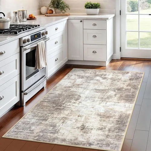 Miniatura 1131 de IOHOUZE Alfombra abstracta lavable de 3 x 12 pies para pasillos, antideslizante para cocina, camino de entrada de lana sintética para interiores