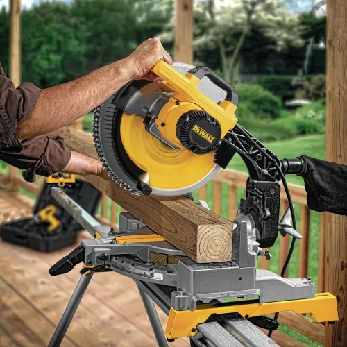 Miniatura 6 de DEWALT Hoja de sierra ingletadora de 12 pulgadas, ATB, corte delgado, corte transversal, eje de 1 pulgada, 80 dientes (DW3128), amarillo