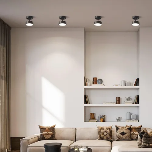 Miniatura 7 de Moderna lámpara de techo semiempotrada LED redonda de casa de campo, lámpara de techo negro mate para pasillo, comedor, cocina, entrada, vestíbulo