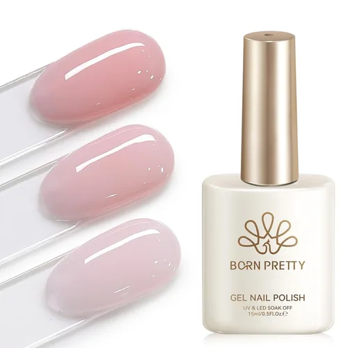 Miniatura 16 de Born Pretty Jelly Baby Pink - Esmalte de uñas de gel rosa claro, suave, transparente, neutro, translúcido, color natural, esmalte de gel UV