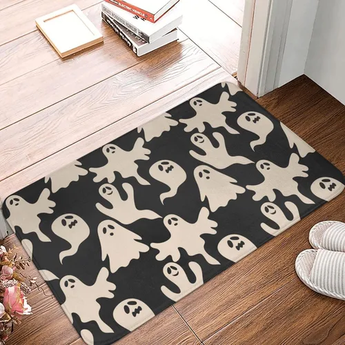 Miniatura 2 de Alfombra de baño de Halloween, bonita alfombra de baño de fantasma, suave, antideslizante, absorbente, alfombra de baño para el hogar, baño