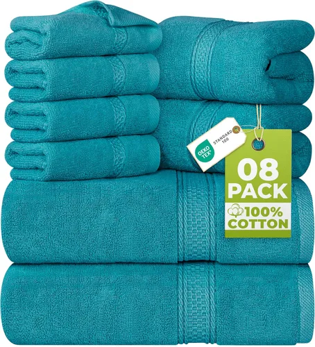 Miniatura 19 de Utopia Towels - Juego de toallas de 8 piezas, 2 toallas de baño, 2 toallas de mano y 4 para la cara, 100% algodón hilado en anillo, 600 GSM, Beige