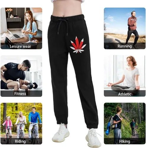 Miniatura 6 de Canada Flag Weed Leaf - Pantalones deportivos de yoga casuales para mujer