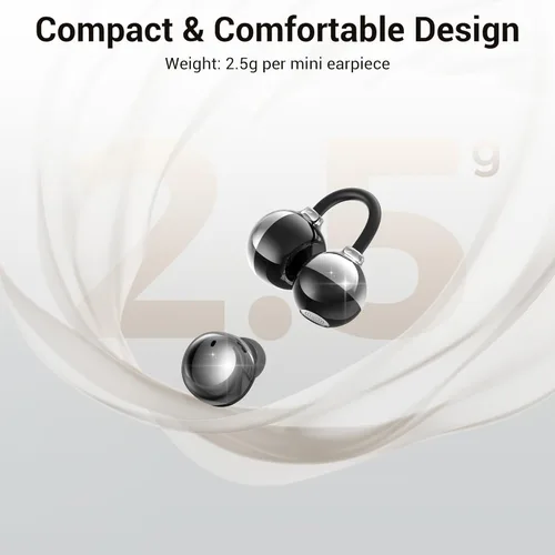 Miniatura 7 de Juego de auriculares inalámbricos 2 en 1, clip de oreja abierta y mini auriculares para dormir, batería de 36 horas, sonido de graves, ultra cómodo