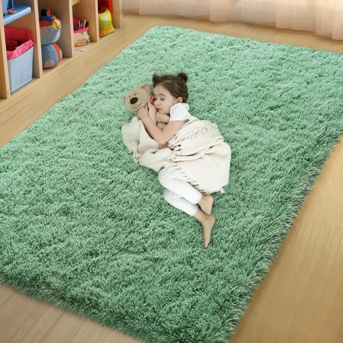 Miniatura 65 de qulint Alfombras de área de 5 x 7 pies para sala de estar, alfombra suave y esponjosa para dormitorio, alfombra de habitación de niños grandes, Gris
