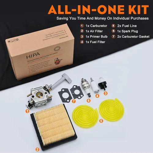 Miniatura 3 de Hipa Carburador BP42 para Ryobi RY08420 RY08420A RY42WB RY42BPEMC Mochila Soplador de hojas 308054093 900777005 308054079 Carb