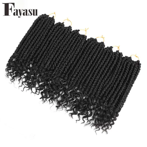 Miniatura 2 de Pelo de ganchillo senegalés pre primavera trenzado para mujeres negras, pelo sintético Passion Twist trenzado, pelo corto de 12 pulgadas rizado #1B