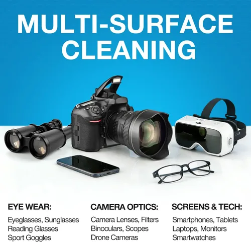 Miniatura 7 de SmoTecQ Paquete de 32 paños de limpieza de lentes de microfibra, ultra suaves, sin arañazos para lentes, pantallas y lentes de cámara, negro + gris
