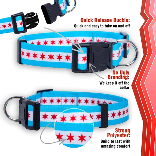 Miniatura 4 de Native Pup Collar de perro con bandera de Chicago (Chicago, mediano)
