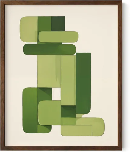 Miniatura 247 de HAUS AND HUES Arte abstracto moderno para pared, arte de sala de estar azul y verde, obra de arte moderna para paredes, imagen minimalista para sala