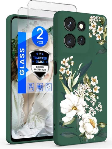 Miniatura 17 de Yucenx Funda para Motorola Moto G 5G 2024 de 6.6 pulgadas, funda de silicona líquida floral para niñas y mujeres, a prueba de golpes, antiarañazos