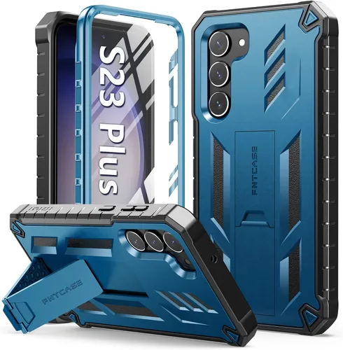 Miniatura 10 de FNTCASE Funda para Samsung Galaxy S23+Plus: funda protectora texturizada de doble capa y carcasa de TPU resistente con soporte Protección contra