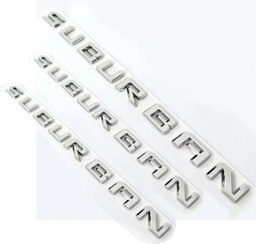 3 piezas de emblemas Suburban 3D letras distintivo adhesivo de nombre matrícula de reemplazo para 2019 2020 2021 2022 2023 Suburban genuino 84910061