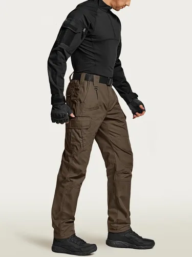 Miniatura 3 de CQR Pantalones tácticos tipo cargo para hombre, tejido ripstop, resistentes al agua, ligeros, EDC para artículos de uso diario, para trabajo