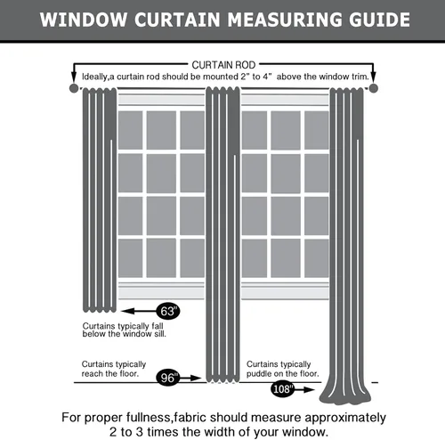 Miniatura 8 de Pickluc Cortinas opacas para sala de estar, cortinas opacas con ojales, aislamiento térmico, reducción de ruido, 52 pulgadas de ancho x 108 pulgadas