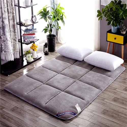 Miniatura 7 de Colchón de futón japonés tatami, colchón grueso de franela plegable para dormitorio de estudiantes, tatami, colchón individual y doble, almohada