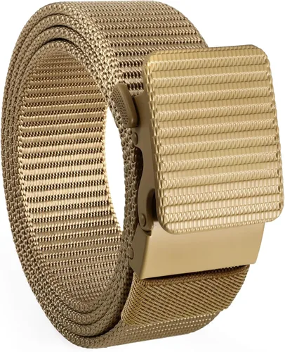 Miniatura 15 de SUOSDEY Cinturones de nylon para hombres Cinturón táctico militar de la web hebilla de metal resistente 1.5 pulgadas A-Negro