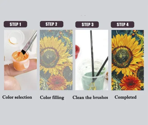 Miniatura 6 de ArtBud Kits de pintura por números para adultos y niños, fácil para principiantes, madera enmarcada en lienzo, flores, pintura acrílica