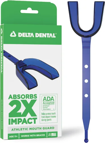 Miniatura 12 de Delta Dental Protector bucal deportivo con correa, aceptado por la ADA, 2 veces la absorción de impactos, funciona con aparatos ortopédicos