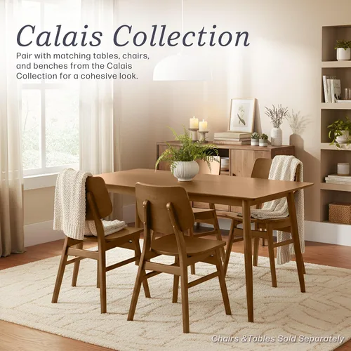 Miniatura 7 de Alaterre Furniture Calais Dining - Juego de 2 sillas de comedor moderno de mediados de siglo, juego de sillas de madera maciza con diseño
