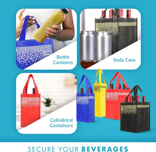Miniatura 5 de Simply Green Solutions - Bolsas de vino reutilizables para 1-6 botellas, juego de 4, laberinto