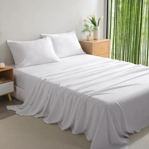 Miniatura 12 de Juego de sábanas de 3 piezas, sábanas para cama de tamaño individual, rayón derivado del bambú, ropa de cama refrescante y transpirable