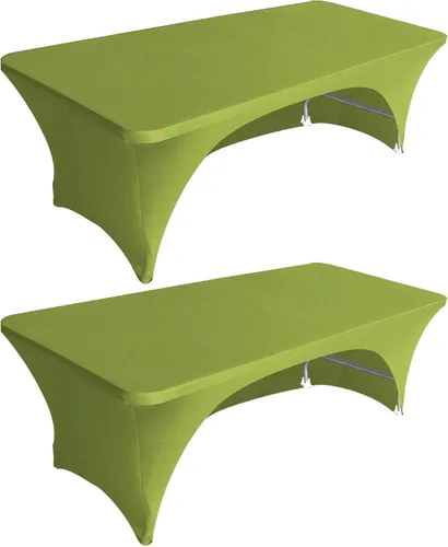 Miniatura 21 de Eurmax USA - Paquete de 2 manteles de elastano de 4 pies, ajustable en más de 30 colores de poliéster, manteles de elastano elástico, mantel de mesa