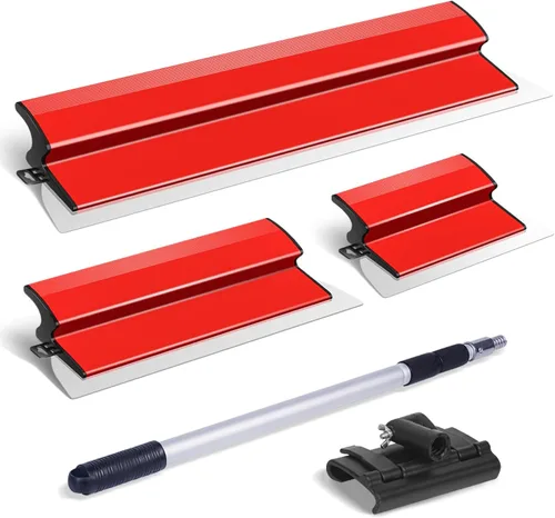 Miniatura 10 de DEKEones Cuchilla de 100 cm/40 pulgadas, espátula alisadora de yeso de acero inoxidable para gran área de trabajo, herramienta de construcción