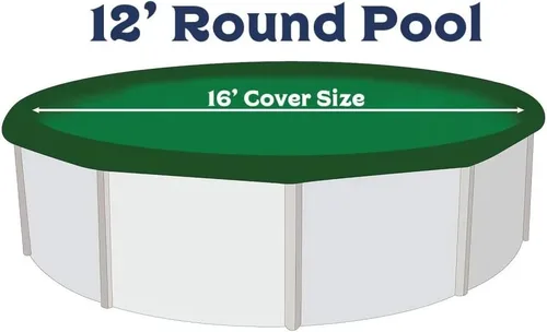 Miniatura 3 de Supreme - Cubierta de piscina de invierno para piscinas redondas de 12 pies Verde/Negro Fácil de instalar, protección UV y duradera Incluye