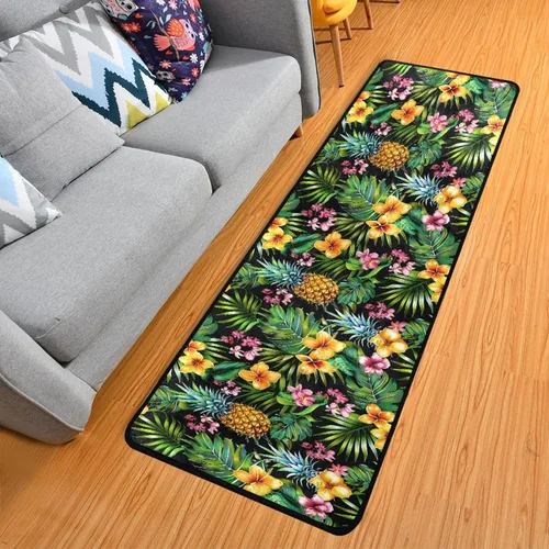 Miniatura 25 de MNSRUU Alfombra larga para pasillo colorido conchas en azul interior exterior alfombra antideslizante entrada alfombra para pasillo cocina piso 72 x