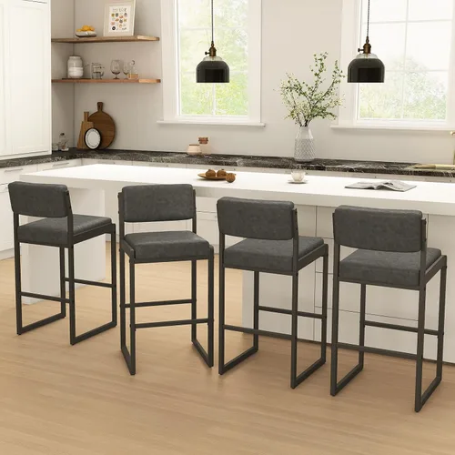 Miniatura 20 de SAECKBERG Taburetes de bar modernos de altura de mostrador, sillas de barra de 26 pulgadas de altura con respaldo, taburetes tapizados, taburetes