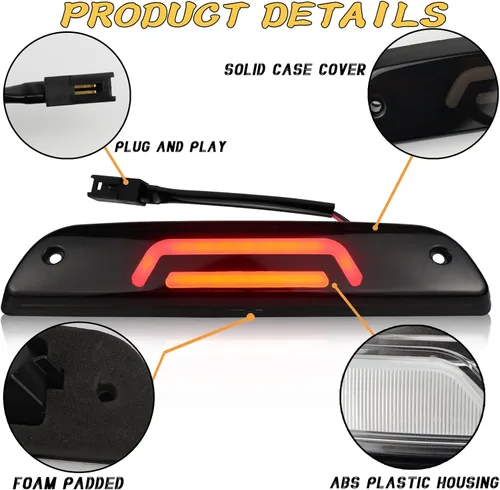 Miniatura 4 de Luces de freno LED de montaje alto, tercera luz de freno compatibles con Toyota Tacoma Truck 1995-2015 luz trasera LED de freno barra de luz trasera