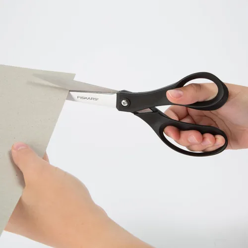 Miniatura 2 de Fiskars - Tijeras multiusos de acero inoxidable reciclado de 8 pulgadas, color gris Tijeras artesanales con asas ergonómicas, tijeras