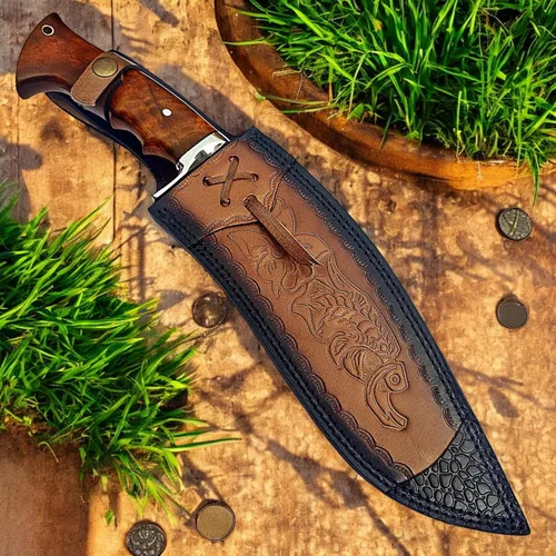 Miniatura 7 de Poshland Cuchillo de caza de hoja fija. Cuchillo resistente para durar mucho tiempo completamente hecho a mano con funda incluida, ha sido diseñado
