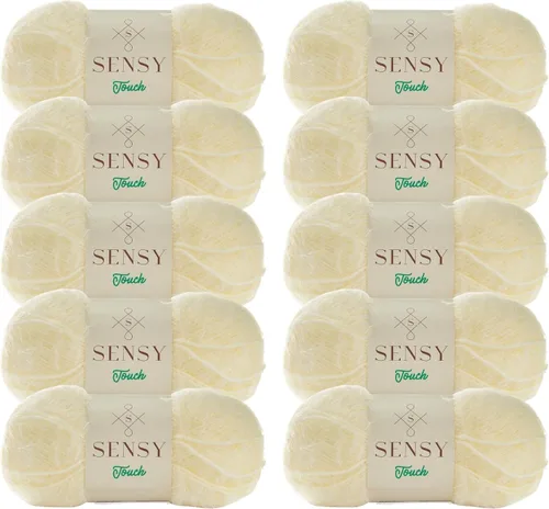 Miniatura 15 de Sensy Touch - Ovillo de lana, 3.5 onzas, 268 yardas, calibre 3 claro (blanco)