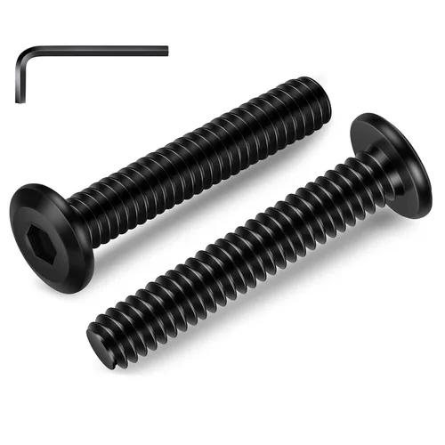 Miniatura 8 de Tornillos de cabeza plana de 1/4-20 x 1-1/4 pulgadas, tornillos de conector avellanados, acero inoxidable 18-8 (304), óxido negro, totalmente