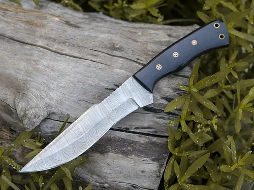 Miniatura 5 de HMC - Cuchillo de acero de damasco, cuchillos de caza de hoja fija, cuchillo de caza de ciervos de espiga completa, cuchillo de manualidades