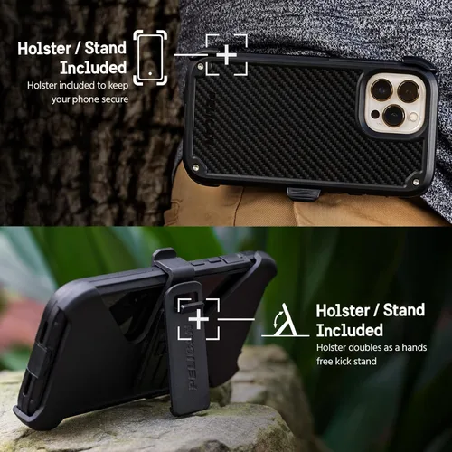 Miniatura 5 de Serie Shield de Pelican - Funda fina de Kevlar para iPhone 13, protección contra caídas de 21 pies, funda de 6.1 pulgadas de Kevlar