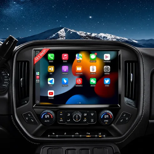 Actualización estéreo de radio QLED de 13.1 pulgadas para Chevy Silverado y GMC Sierra 2014-2018, unidad principal de 8 núcleos 4 GB+64 GB con