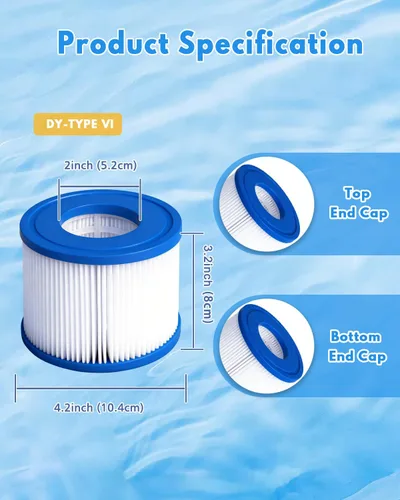 Miniatura 2 de Filtro de spa para bañera de hidromasaje tipo VI (paquete de 4) Filtro de piscina para 90352E 58323 90427E 58323E