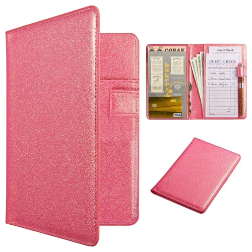 Miniatura 56 de CoBak - Libreta para meseros, organizador compacto con bolsillos transparentes y para dinero, portabolígrafo, se ajusta perfectamente al delantal