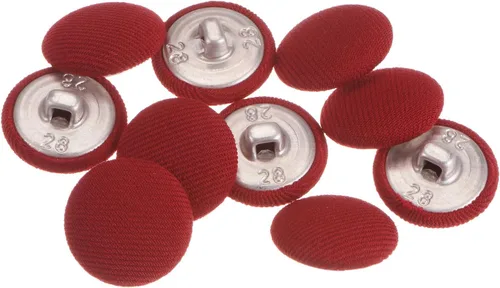 Miniatura 22 de HARFINGTON 10 botones de tela de 24L cubiertos de tela de 0.59 pulgadas, vástago de metal, botones de costura redondos para trajes, blusas de Azul