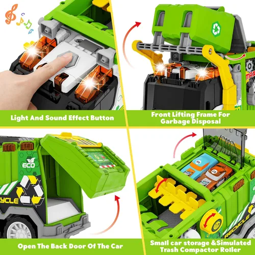Miniatura 3 de Camiones desmontables juguetes con taladro eléctrico, juego de juguetes de camión eléctrico de ciudad limpia, juguetes educativos ensamblados STEM