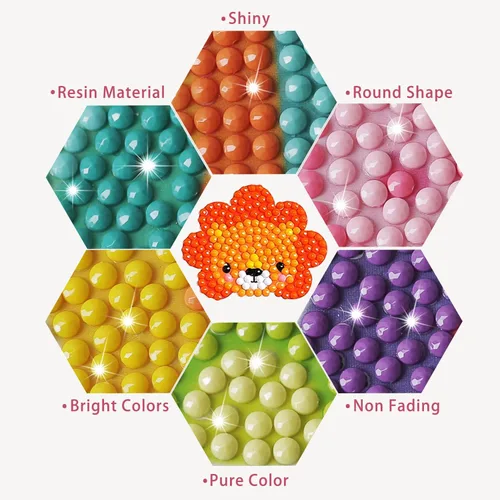 Miniatura 7 de sinceroduct Kits de calcomanías de diamantes de animales 5D DIY para niños y niñas principiantes