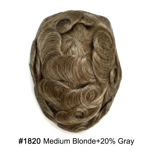 Miniatura 2 de Toupee - Pieza de cabello humano real, sistema de reemplazo de cabello de piel ultrafina, piezas de cabello tipo tupé, prótesis de cabello con bucle