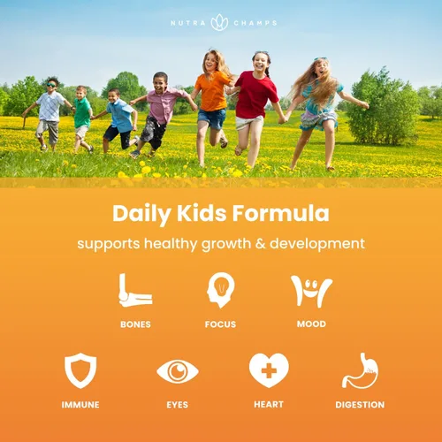 Miniatura 2 de NutraChamps Gomitas multivitamínicas para niños 120 vitaminas gomosas sin azúcar para niños Veganas y sin OMG Fresa, maracuyá, melocotón