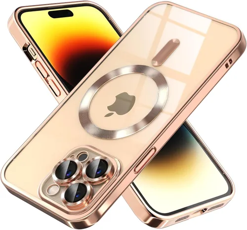 Miniatura 10 de Misea Funda magnética transparente para iPhone 14 Pro Max [compatible con MagSafe] [Nunca amarilla] [Protección contra caídas de grado militar] Negro