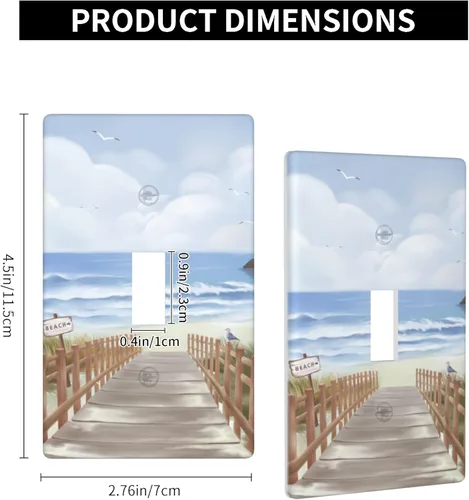Miniatura 3 de Cubierta de placa de pared de palanca individual de 1 cuadrilla, cubierta decorativa de mar para baño, dormitorio, cocina, decoración de pared, 4.5