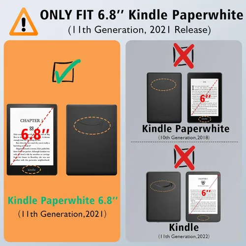 Miniatura 2 de VORI Funda con soporte para Kindle Paperwhite de 7"/6.8" (12ª/11ª generación-2024/2021) y Kindle colorsoft Signature Edition, funda protectora