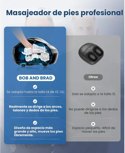 Miniatura 2 de BOB AND BRAD Máquina masajeadora de pies con calor y control remoto, se adapta hasta la talla 14, regalos del día del padre para hombres y esposos